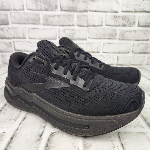 Brooks Ghost Max 2 Mens Sz 12 D Triple Black Athletic Running Train Sneaker Shoe - Picture 1 of 10